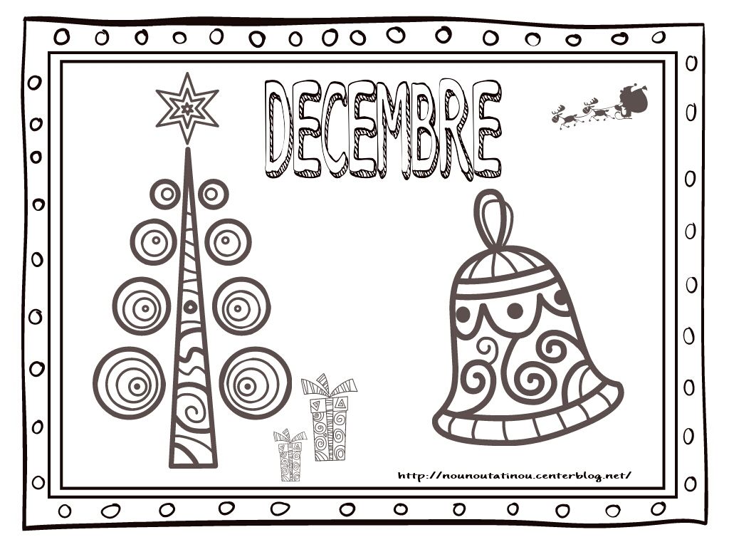 Coloriage du mois de décembre